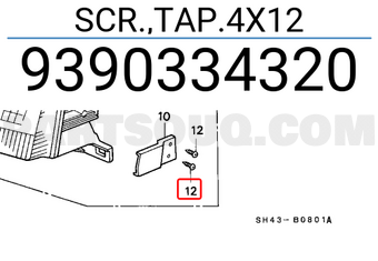 Honda 9390334320 SCR.,TAP.4X12