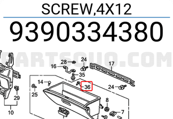 Honda 9390334380 SCREW,4X12