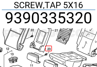 Honda 9390335320 SCREW,TAP 5X16