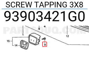 Honda 93903421G0 SCREW TAPPING 3X8