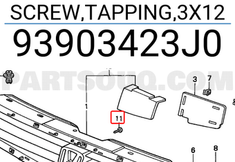 Honda 93903423J0 SCREW,TAPPING,3X12