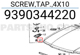 Honda 9390344220 SCREW,TAP.,4X10
