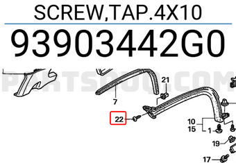Honda 93903442G0 SCREW,TAP.4X10