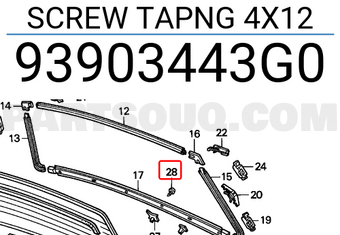 Honda 93903443G0 SCREW TAPNG 4X12