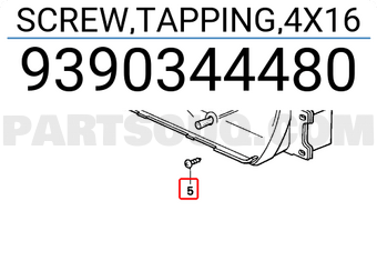 Honda 9390344480 SCREW,TAPPING,4X16