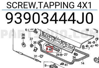 Honda 93903444J0 SCREW,TAPPING 4X1
