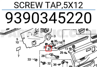 Honda 9390345220 SCREW TAP,5X12