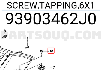 Honda 93903462J0 SCREW,TAPPING,6X1