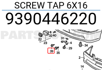 Honda 9390446220 SCREW TAP 6X16