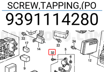 Honda 9391114280 SCREW,TAPPING,(PO