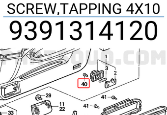 Honda 9391314120 SCREW,TAPPING 4X10