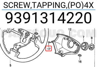 Honda 9391314220 SCREW,TAPPING,(PO)4X