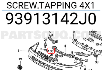 Honda 93913142J0 SCREW,TAPPING 4X1