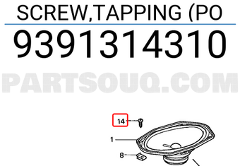 Honda 9391314310 SCREW,TAPPING (PO