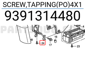 Honda 9391314480 SCREW,TAPPING(PO)4X1