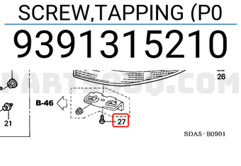 Honda 9391315210 SCREW,TAPPING (P0
