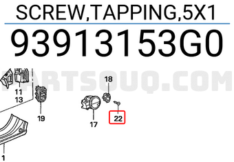 Honda 93913153G0 SCREW,TAPPING,5X1