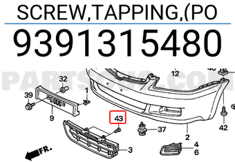 Honda 9391315480 SCREW,TAPPING,(PO