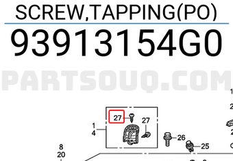 Honda 93913154G0 SCREW,TAPPING(PO)