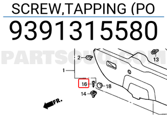 Honda 9391315580 SCREW,TAPPING (PO