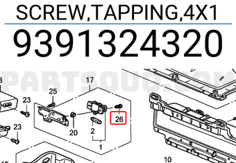 Honda 9391324320 SCREW,TAPPING,4X1