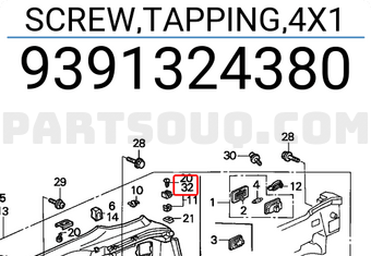 Honda 9391324380 SCREW,TAPPING,4X1