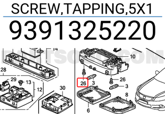 Honda 9391325220 SCREW,TAPPING,5X1