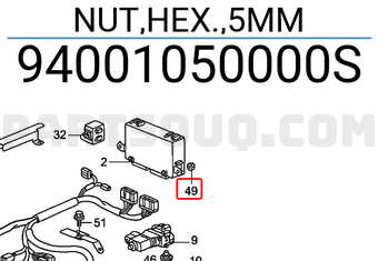 Honda 94001050000S NUT,HEX.,5MM