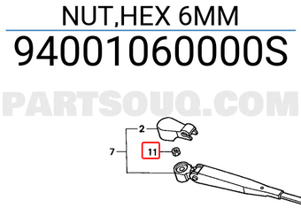 Honda 94001060000S NUT,HEX 6MM