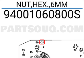 Honda 94001060800S NUT,HEX.,6MM