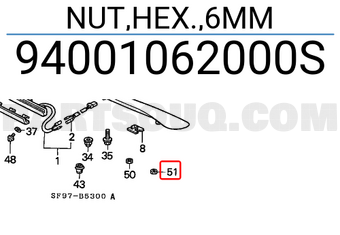 Honda 94001062000S NUT,HEX.,6MM