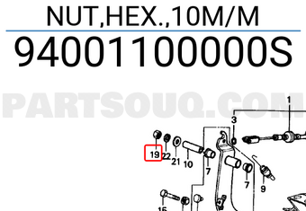 Honda 94001100000S NUT,HEX.,10M/M
