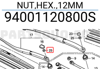 Honda 94001120800S NUT,HEX.,12MM