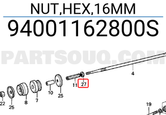 Honda 94001162800S NUT,HEX,16MM
