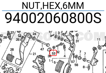 Honda 94002060800S NUT,HEX,6MM