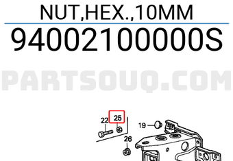Honda 94002100000S NUT,HEX.,10MM