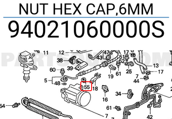 Honda 94021060000S NUT HEX CAP,6MM