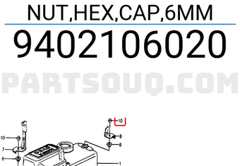 Honda 9402106020 NUT,HEX,CAP,6MM