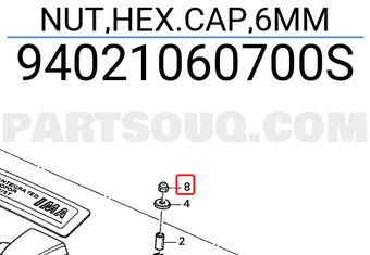 Honda 94021060700S NUT,HEX.CAP,6MM