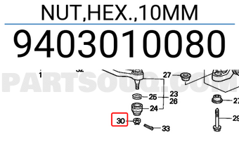 Honda 9403010080 NUT,HEX.,10MM