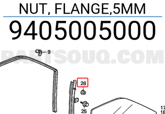 Honda 9405005000 NUT, FLANGE,5MM