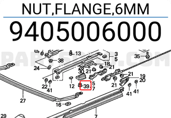 Honda 9405006000 NUT,FLANGE,6MM