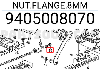 Honda 9405008070 NUT,FLANGE,8MM