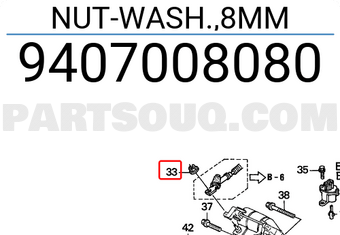 Honda 9407008080 NUT-WASH.,8MM