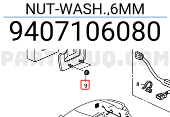 Honda 9407106080 NUT-WASH.,6MM