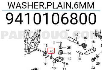 Honda 9410106800 WASHER,PLAIN,6MM