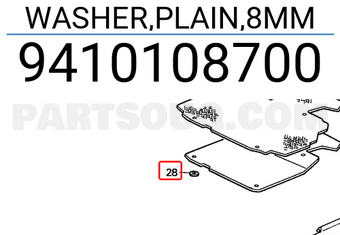 Honda 9410108700 WASHER,PLAIN,8MM