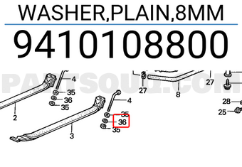 Honda 9410108800 WASHER,PLAIN,8MM
