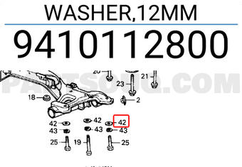 Honda 9410112800 WASHER,12MM