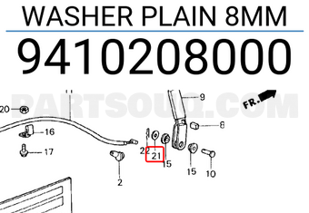Honda 9410208000 WASHER PLAIN 8MM